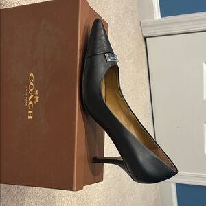 Coach Black Leather Women's Heels